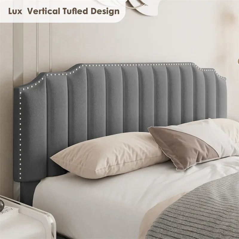 Lit double en velours relevable