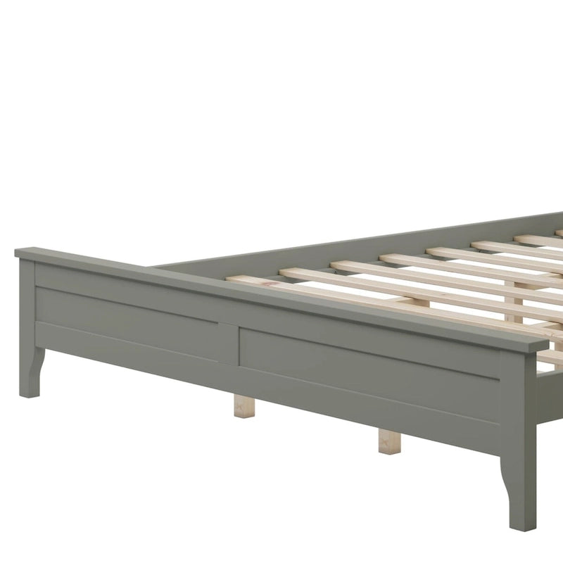Lit plateforme queen en bois massif moderne
