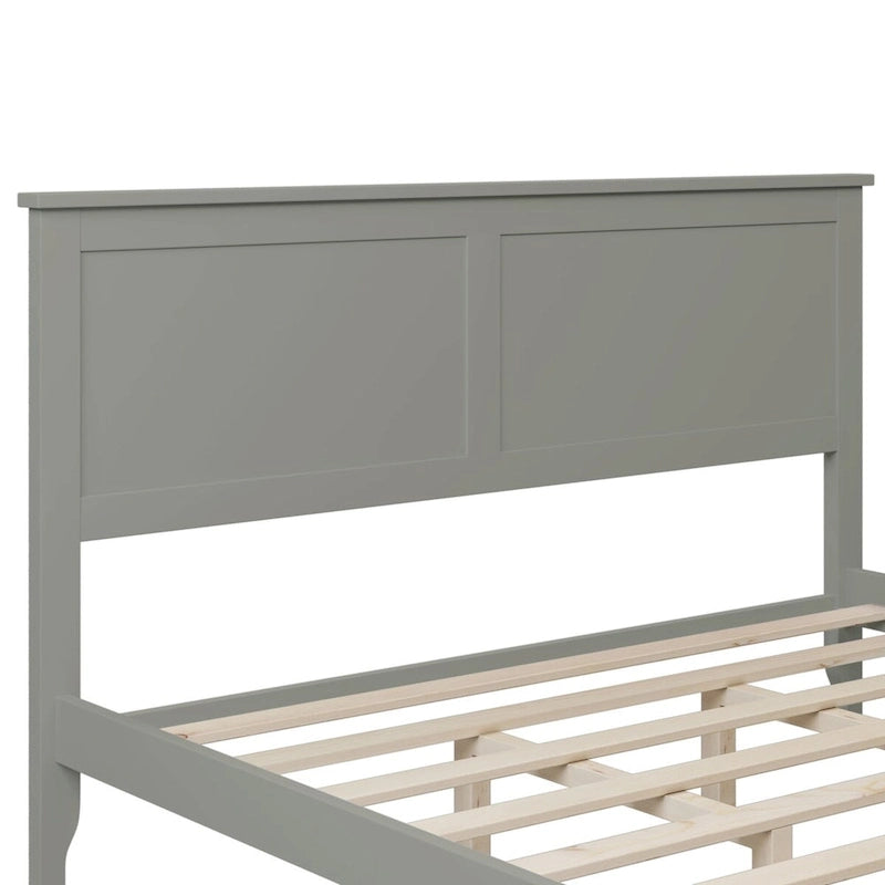 Lit plateforme queen en bois massif moderne