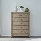 Avalon Burnished Beige Oak King Panel Storage Bed Bedroom Set