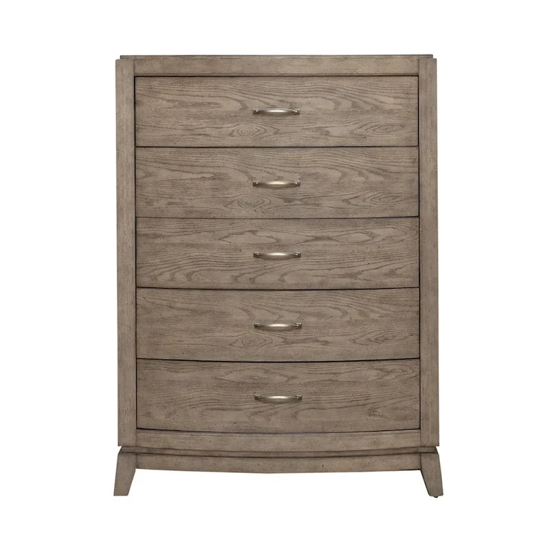 Avalon Burnished Beige Oak King Panel Storage Bed Bedroom Set