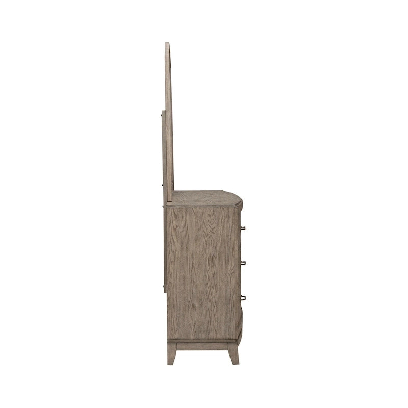 Avalon Burnished Beige Oak King Panel Storage Bed Bedroom Set