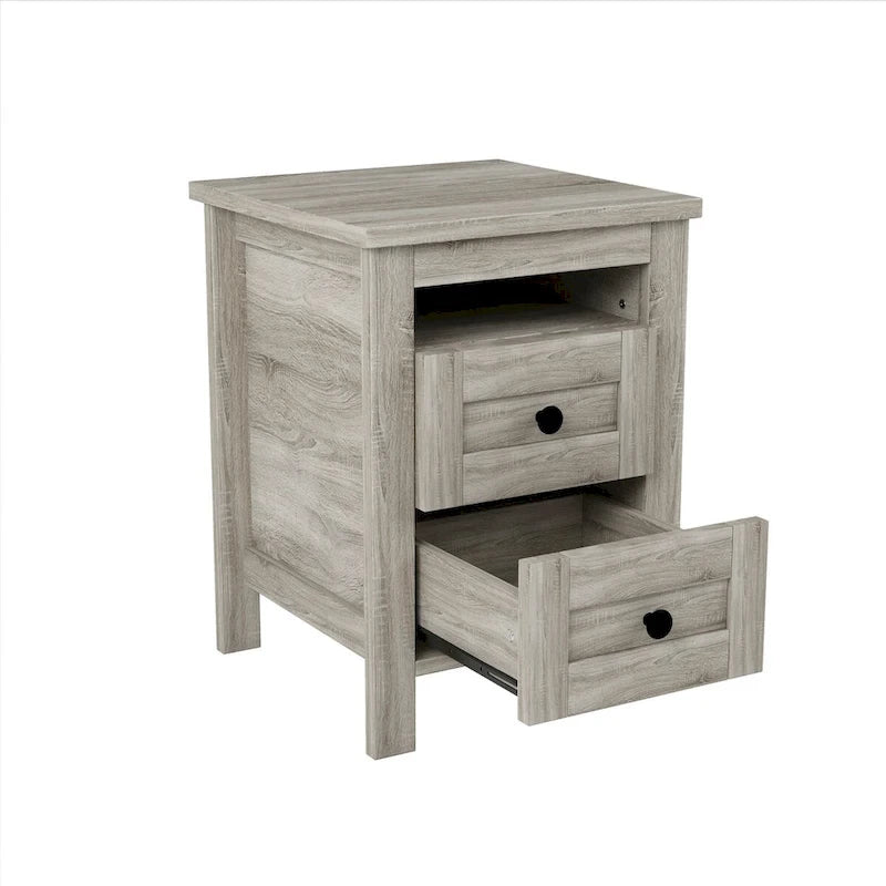 3-Pieces Bedroom Sets Queen Size Platform Bed with Storage Nightstand and Dresser