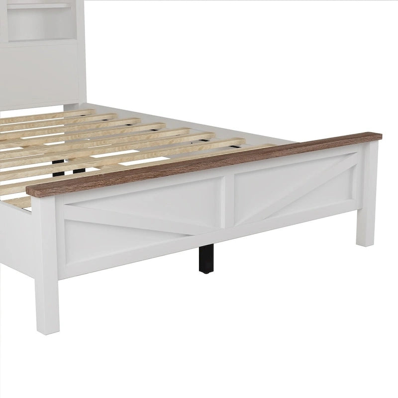 3-Pieces Bedroom Sets Queen Size Platform Bed with Storage Nightstand and Dresser