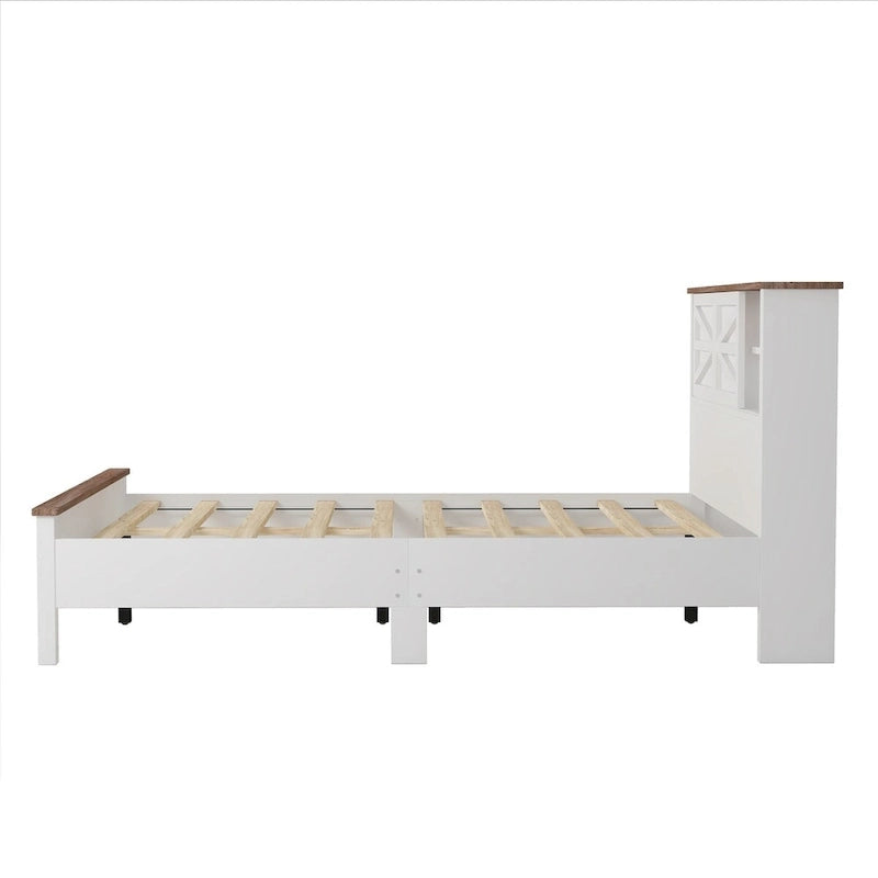 3-Pieces Bedroom Sets Queen Size Platform Bed with Storage Nightstand and Dresser