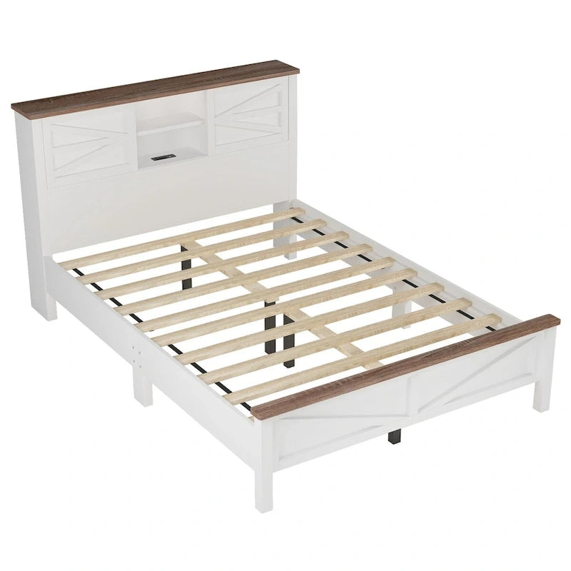 3-Pieces Bedroom Sets Queen Size Platform Bed with Storage Nightstand and Dresser