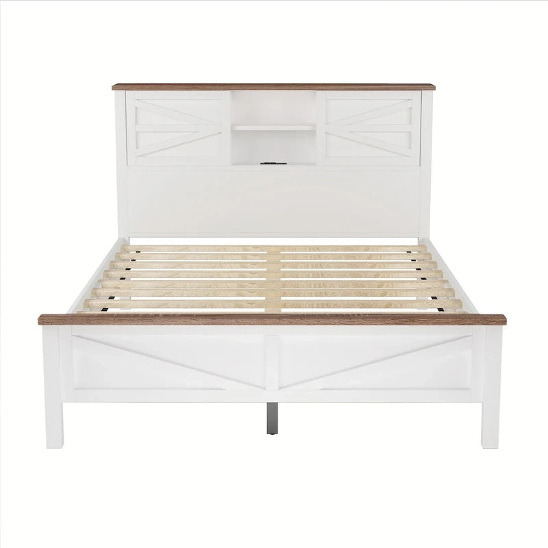 3-Pieces Bedroom Sets Queen Size Platform Bed with Storage Nightstand and Dresser
