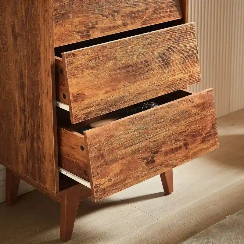 Commode Mieres pour Chambre à Coucher, Commode Haute 94 cm avec 6 Tiroirs, Poignée de Tiroir Discrète, Organisateur de Rangement