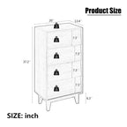 Commode Mieres pour Chambre à Coucher, Commode Haute 94 cm avec 6 Tiroirs, Poignée de Tiroir Discrète, Organisateur de Rangement