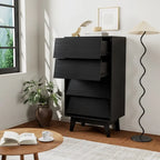 Commode Mieres pour Chambre à Coucher, Commode Haute 94 cm avec 6 Tiroirs, Poignée de Tiroir Discrète, Organisateur de Rangement