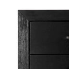 Commode de rangement moderne Alaric de Furniture of America, en bois massif noir, avec 5 tiroirs dont un tiroir inférieur doublé de cèdre