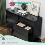 Commode Mieres pour Chambre à Coucher, Commode Double Haute de 76 cm avec Poignée de Tiroir Cachée, Organisateur de Tiroirs de Rangement