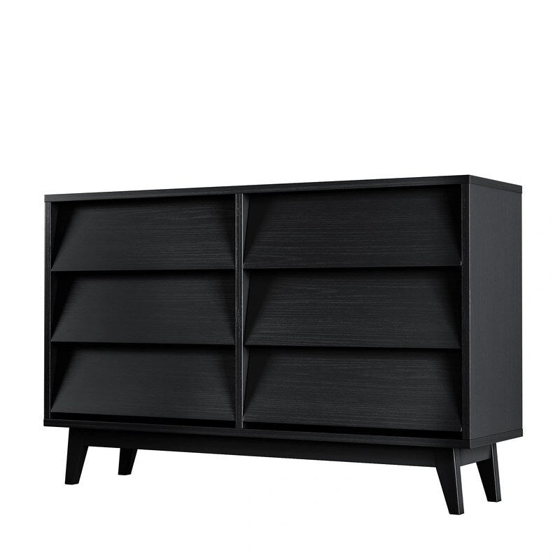 Commode Mieres pour Chambre à Coucher, Commode Double Haute de 76 cm avec Poignée de Tiroir Cachée, Organisateur de Tiroirs de Rangement
