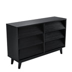 Commode Mieres pour Chambre à Coucher, Commode Double Haute de 76 cm avec Poignée de Tiroir Cachée, Organisateur de Tiroirs de Rangement