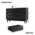 Commode Mieres pour Chambre à Coucher, Commode Double Haute de 76 cm avec Poignée de Tiroir Cachée, Organisateur de Tiroirs de Rangement