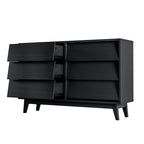 Commode Mieres pour Chambre à Coucher, Commode Double Haute de 76 cm avec Poignée de Tiroir Cachée, Organisateur de Tiroirs de Rangement