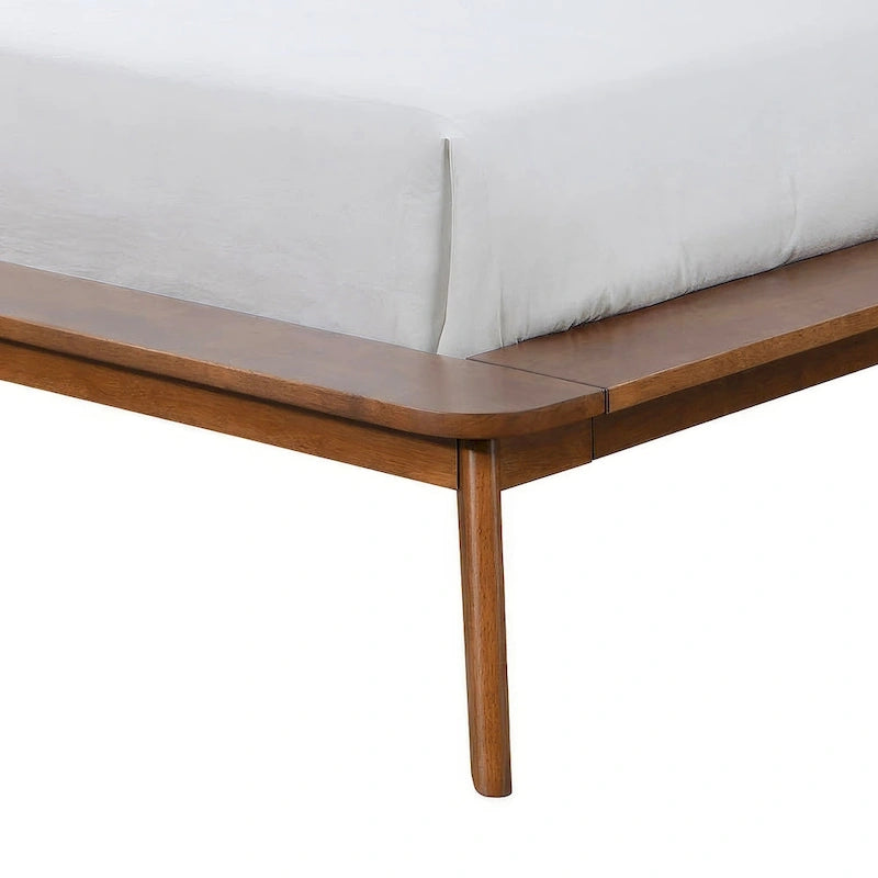 Lit plateforme bas en bois style milieu de siècle Beau de Furniture of America