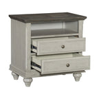Chambre à coucher gris clair, ensemble de 6 pièces : lit, tables de chevet, commode, miroir, chiffonnier