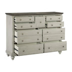 Chambre à coucher gris clair, ensemble de 6 pièces : lit, tables de chevet, commode, miroir, chiffonnier