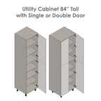 24 x 84 Utility Cabinet-Four Door-Grey - 24 x 84 x 23 3/8