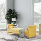 Haven Chesterfield Velvet Upholstered Bench 72 - 71.0 In. W X 28.0 In. H X 29.0 In. D