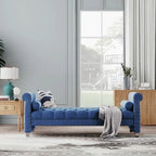 Haven Chesterfield Velvet Upholstered Bench 72 - 71.0 In. W X 28.0 In. H X 29.0 In. D