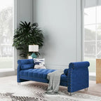 Haven Chesterfield Velvet Upholstered Bench 72 - 71.0 In. W X 28.0 In. H X 29.0 In. D