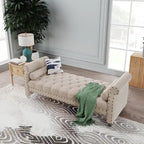 Haven Chesterfield Velvet Upholstered Bench 72 - 71.0 In. W X 28.0 In. H X 29.0 In. D