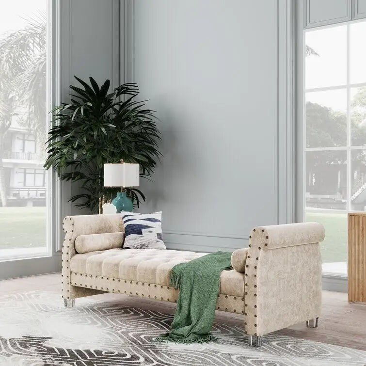 Haven Chesterfield Velvet Upholstered Bench 72 - 71.0 In. W X 28.0 In. H X 29.0 In. D