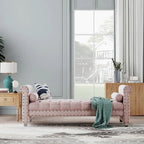 Haven Chesterfield Velvet Upholstered Bench 72 - 71.0 In. W X 28.0 In. H X 29.0 In. D