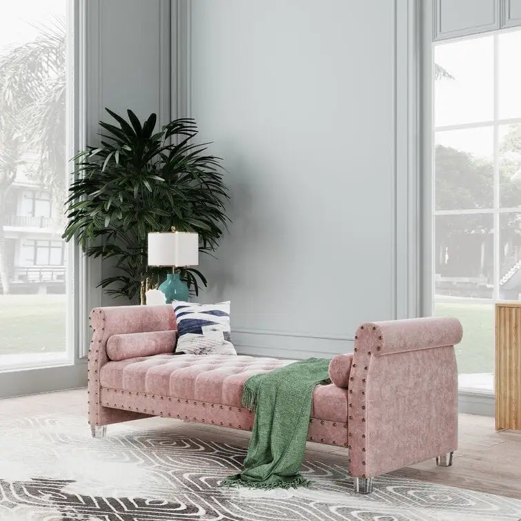 Haven Chesterfield Velvet Upholstered Bench 72 - 71.0 In. W X 28.0 In. H X 29.0 In. D