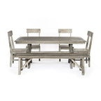 Banc de ferme traditionnel, finition d'aspect naturel Gris Rowan – 72 X 16 X 18