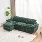 Canapé moderne 3 places avec pouf et méridienne