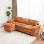 Canapé moderne 3 places avec pouf et méridienne