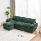 Canapé moderne 3 places avec pouf et méridienne