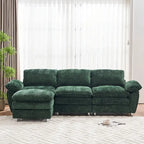Canapé moderne 3 places avec pouf et méridienne