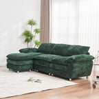 Canapé moderne 3 places avec pouf et méridienne