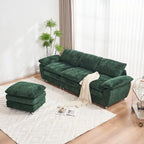Canapé moderne 3 places avec pouf et méridienne