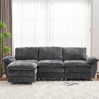 Canapé moderne 3 places avec pouf et méridienne