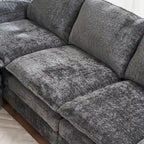 Canapé moderne 3 places avec pouf et méridienne