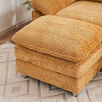 Canapé moderne 3 places avec pouf et méridienne