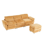 Canapé moderne 3 places avec pouf et méridienne
