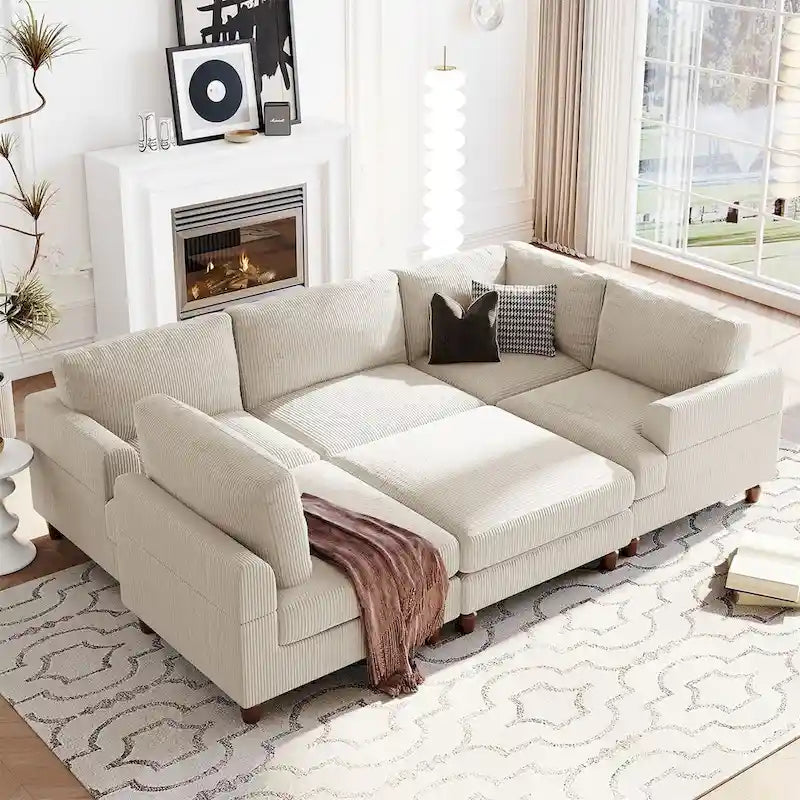 Modular Sectional Sofa with Ottoman L Shaped Corner Sectional