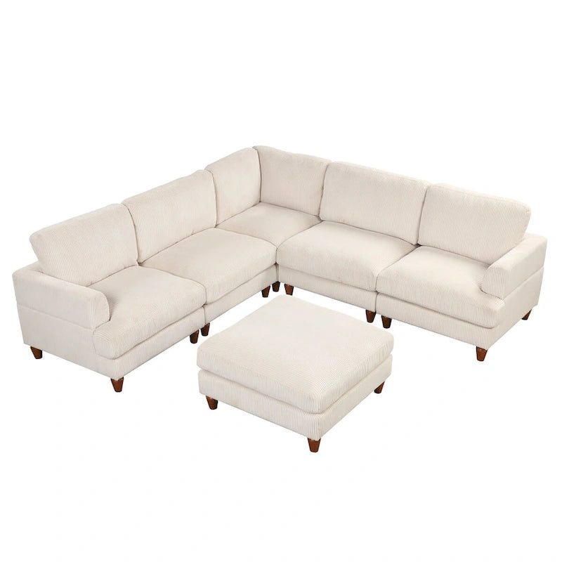 Modular Sectional Sofa with Ottoman L Shaped Corner Sectional