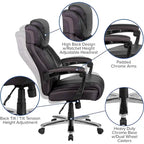 Fauteuil de direction noir en similicuir HERCULES Big & Tall de la série LeatherSoft