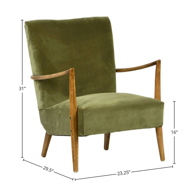 Burlington Polyester Velvet Upholstered Occasional Chair, Olive Green