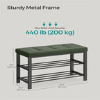 Banc d'entrée avec coussin – 12.2P x 31.9L x 19.3H
