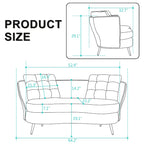 Velvet Loveseat Sofa with Golden Metal Legs for Living Room