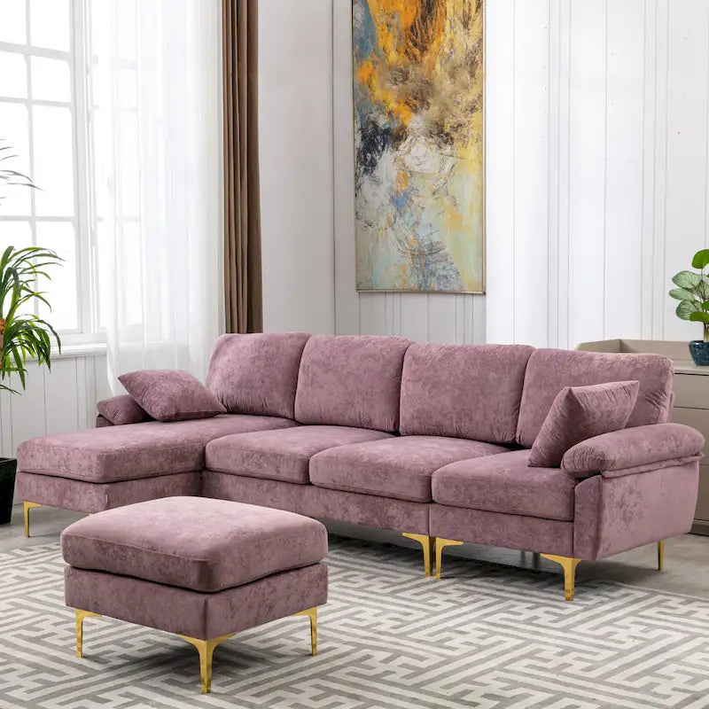 Canapé d'angle Kata 115 avec pouf