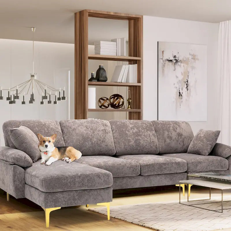 Canapé d'angle Kata 115 avec pouf
